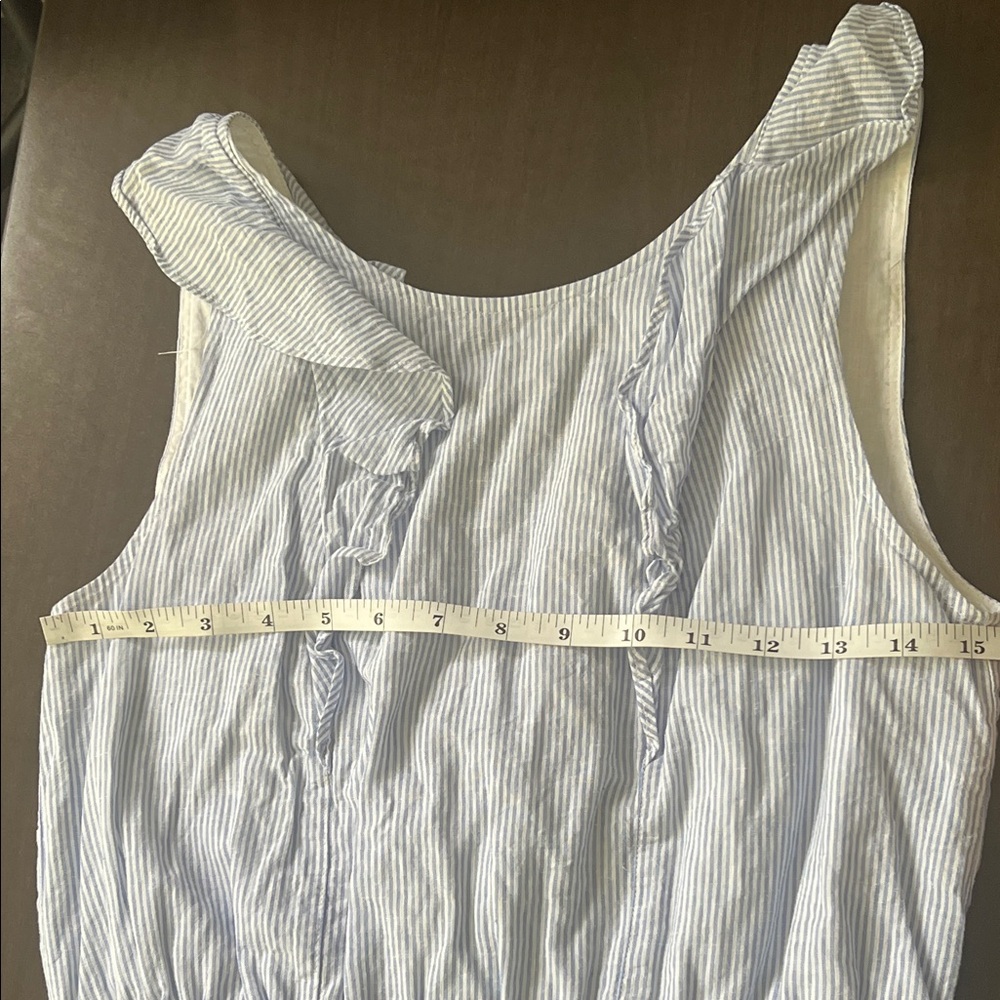 💙 J.Crew Blue & White Seersucker Mini Dress – Size 4 🌿 - Picture 7 of 9